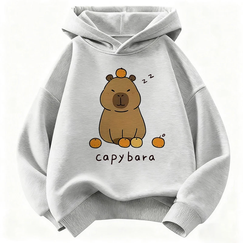 Trendy Capybara Funny Children's Hoodie Sweatshirt Cute Harajuku Hoody for Boys Girls Autumn Spring Casual Hoodies 1
