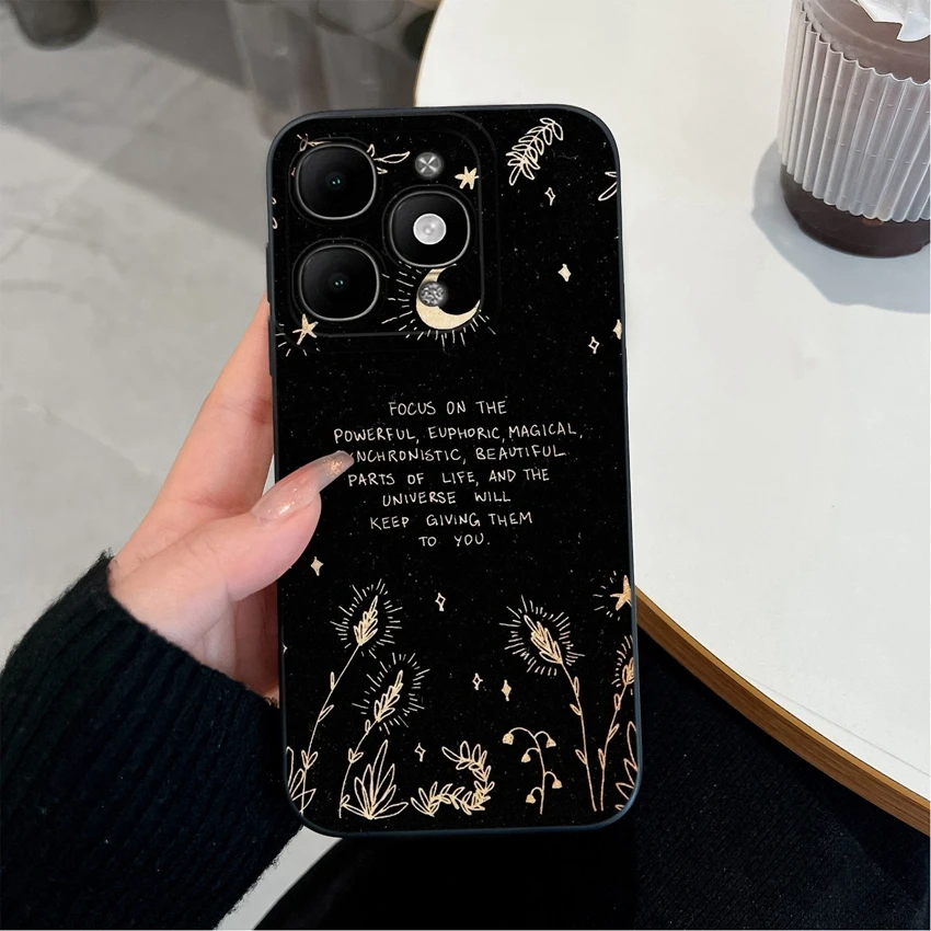 Pretty Floral Liquid Silicone Shockproof Phone Case with Screen Protector