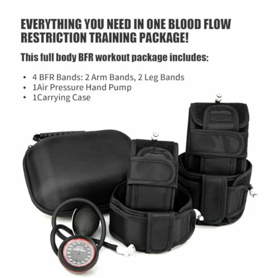 BFR Training System Blood Flow Restriction Bands Complete Arm Package，Upper and Lower limbsfor Rock-Solid Results (Full Set), bl