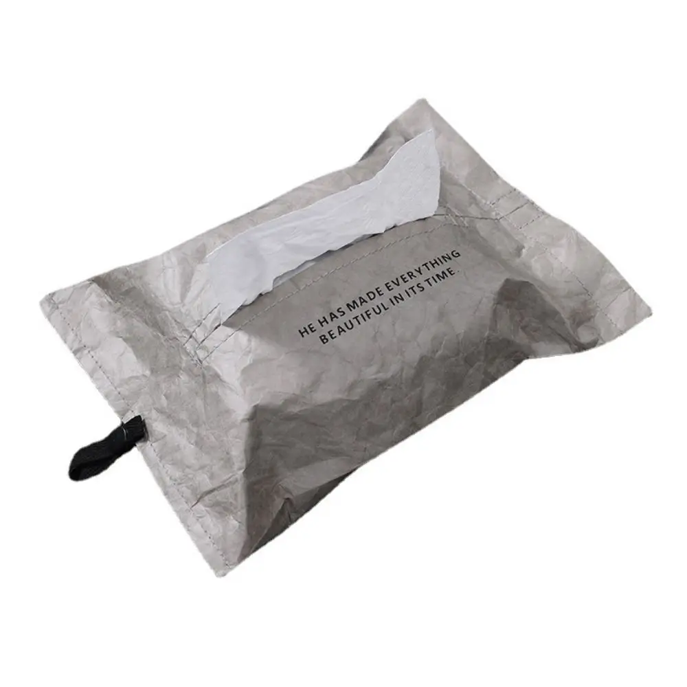 Car Tissue Holder DuPont Paper Portable Tissue Case Foldable Dustproof Napkin Papers Bag Waterproof Toilet Tissue Box Office 2