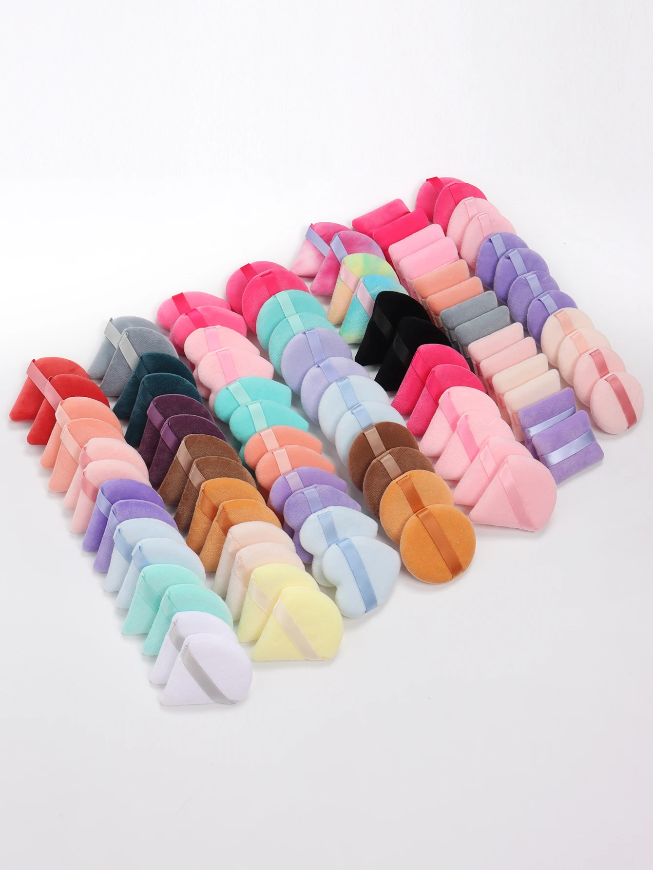 5-10-20-30-50-100 random cotton powder puff bags. Random colors and shapes. Made of ultra-soft velvet, specially designed for sh 3