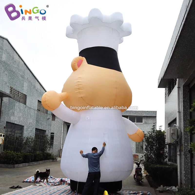 Customized 20 Feet Large Inflatable Chef Cartoon Promotional 6m High Airblown Cook For Decoration Toys 5