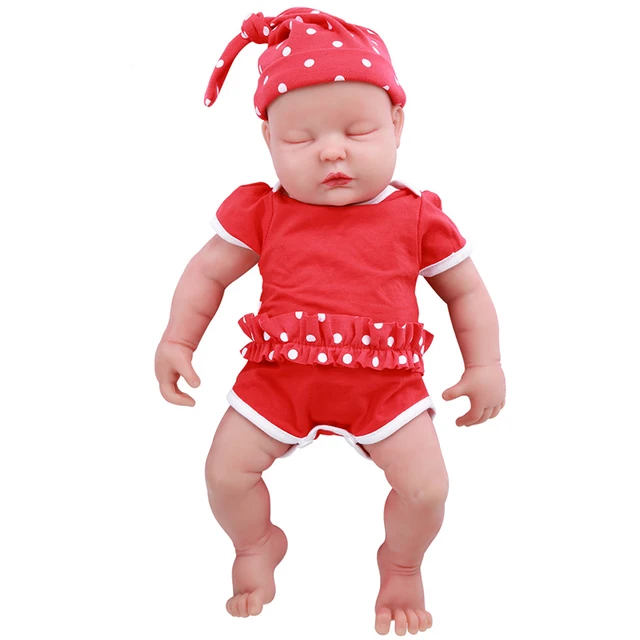 IVITA 100% Silicone Reborn Baby Dolls Painted Realistic Baby Doll Lifelike Newborn Wholesale Toys for Children Christmas Gift - 47cm (18.5inch)Girl