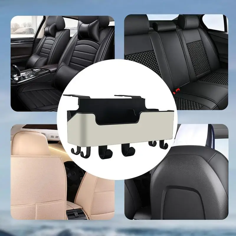 Car Headrest Rear Seat Multifunctional Storage Box Car Seat Back Box Multifunctional Travel Accessories With Cup Holder