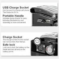 Batterie Silverfish lithium-ion avec chargeur, 48V, 15Ah, 20Ah, 1000W, 750W, 36V 5