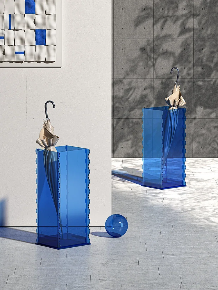 

Customized acrylic umbrella stand luxury ins storage household door umbrella barrel commercial lobby creative ornaments dual-use