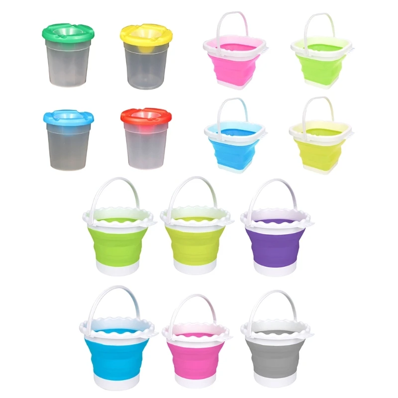 

Paint Brush Washers Foldable Water Barrel Buckets Artist Cleaner Pot Gadget Brush Washers Painting Brush Washing Dropship