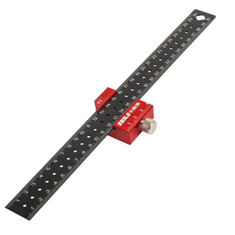 

Stainless Steel Slide Stop Ruler Imperial/Metric Angle Straight Edge Ruler T Square 45°/90°Precision Woodworking Measuring Ruler