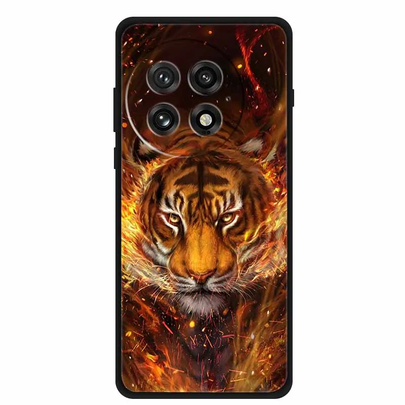 Colorful Splicing Cartoon Soft Silicone Black Cover - Fashion Protective Case