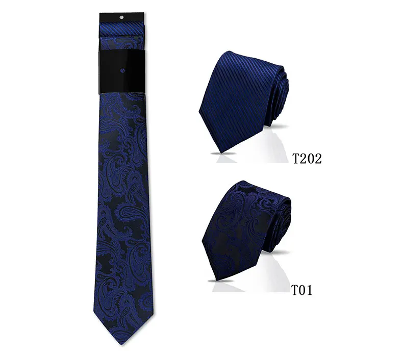 Elegantes 2-Krawatten-Set für Herren als Geschenk, luxuriöses Paisley-gestreiftes Herren-Krawatten-Set mit Papierkarte für Männer, geschäftliche Hochzeitsfeier – Detail 34