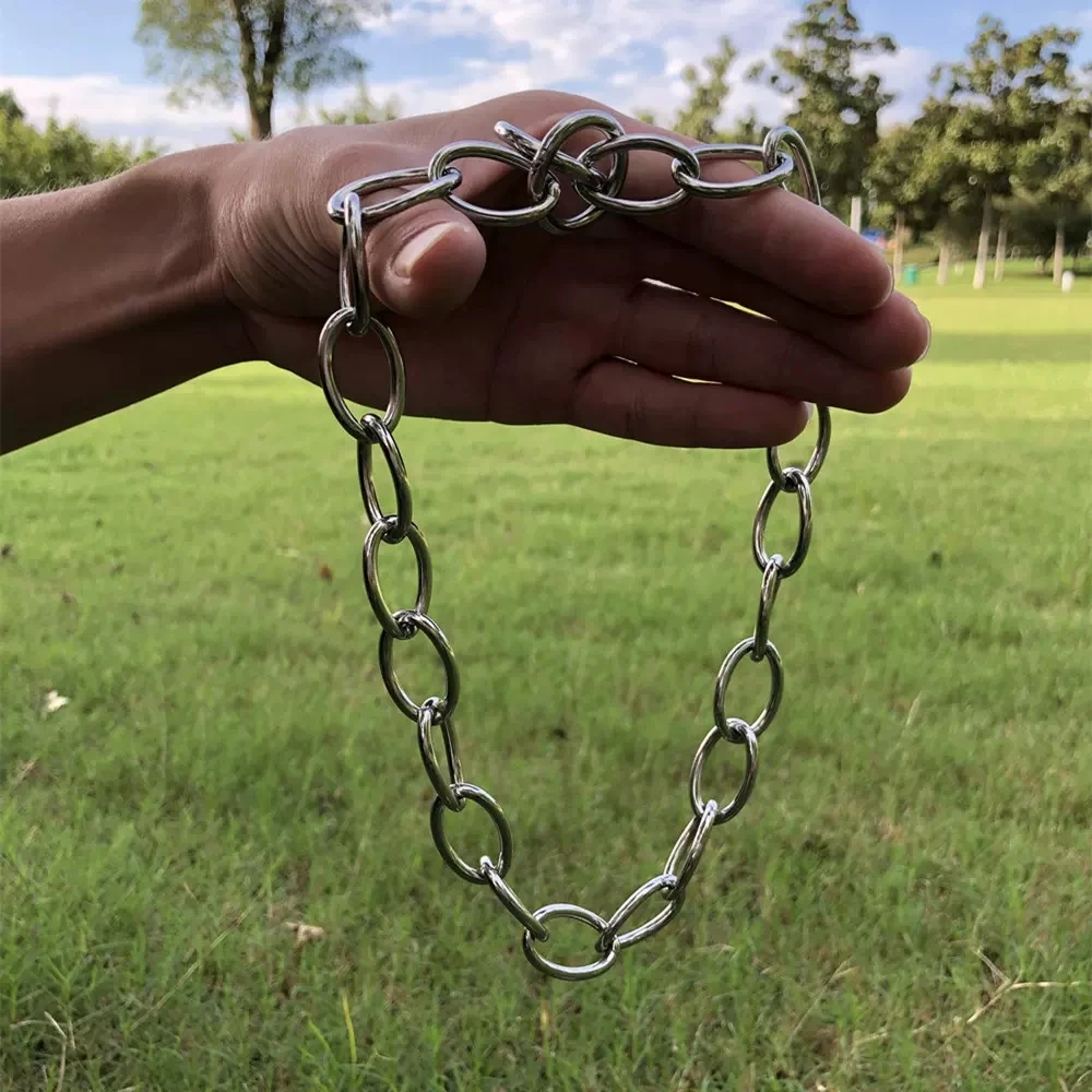 O Shape Solid Stainless Steel 304 P Chain Dog Leash Collar 10 Sizes Special for Small Middle Giant Pets