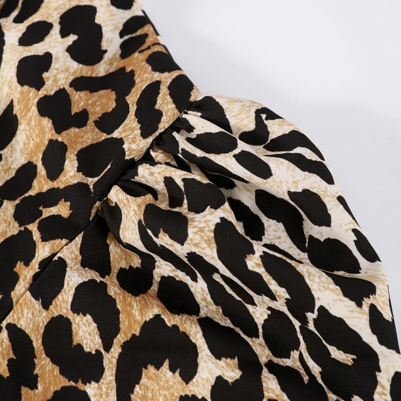 Chic Leopard Printed Lace Up Top For Women Casual V Neck Sleeveless Vest New Spring Summer Female High Street Wasitcoat