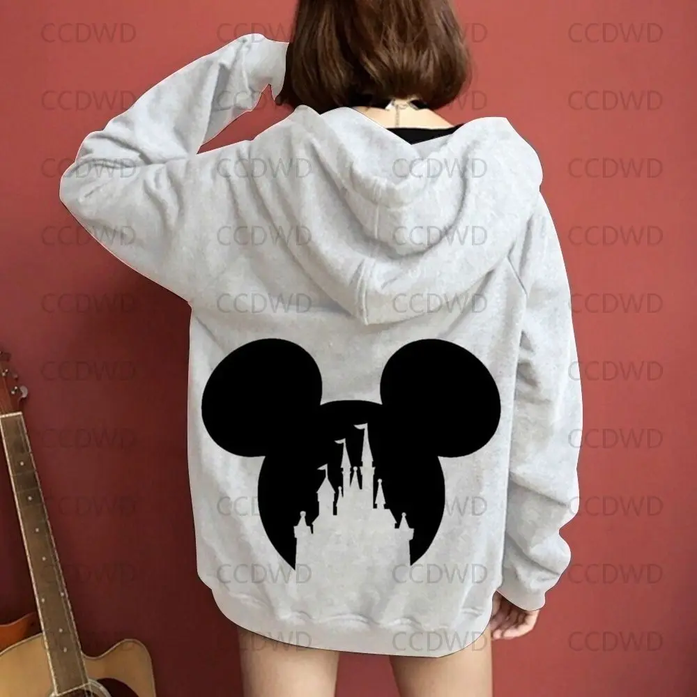 

Long Sleeve Top Hooded Sweatshirts Y2k Hoodie Pullover Disney Minnie Mouse Female Clothing Hoodies Women Jackets Mickey Vintage