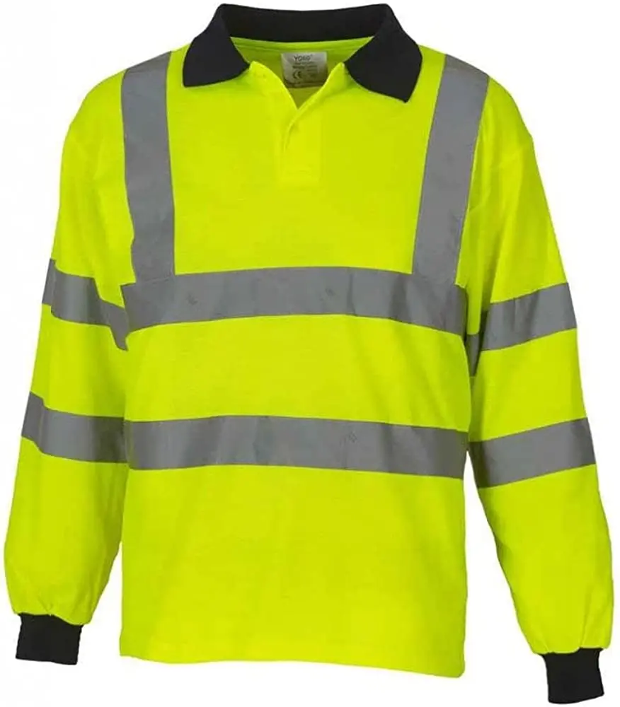 Safety Work Polo Shirt Long Sleeve Reflective Shirt