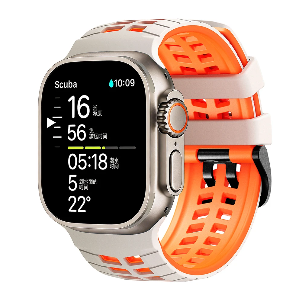 Premium Silicone Sports Bracelet for Apple Watch - Versatile Replacement Band