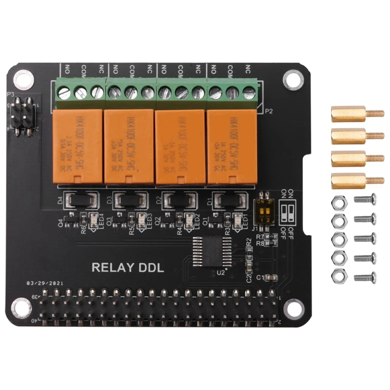 

Плата расширения для Raspberry Pi, 4-канальная плата релейного модуля, модуль релейного модуля питания для Raspberry Pi 4B/3 Model B +