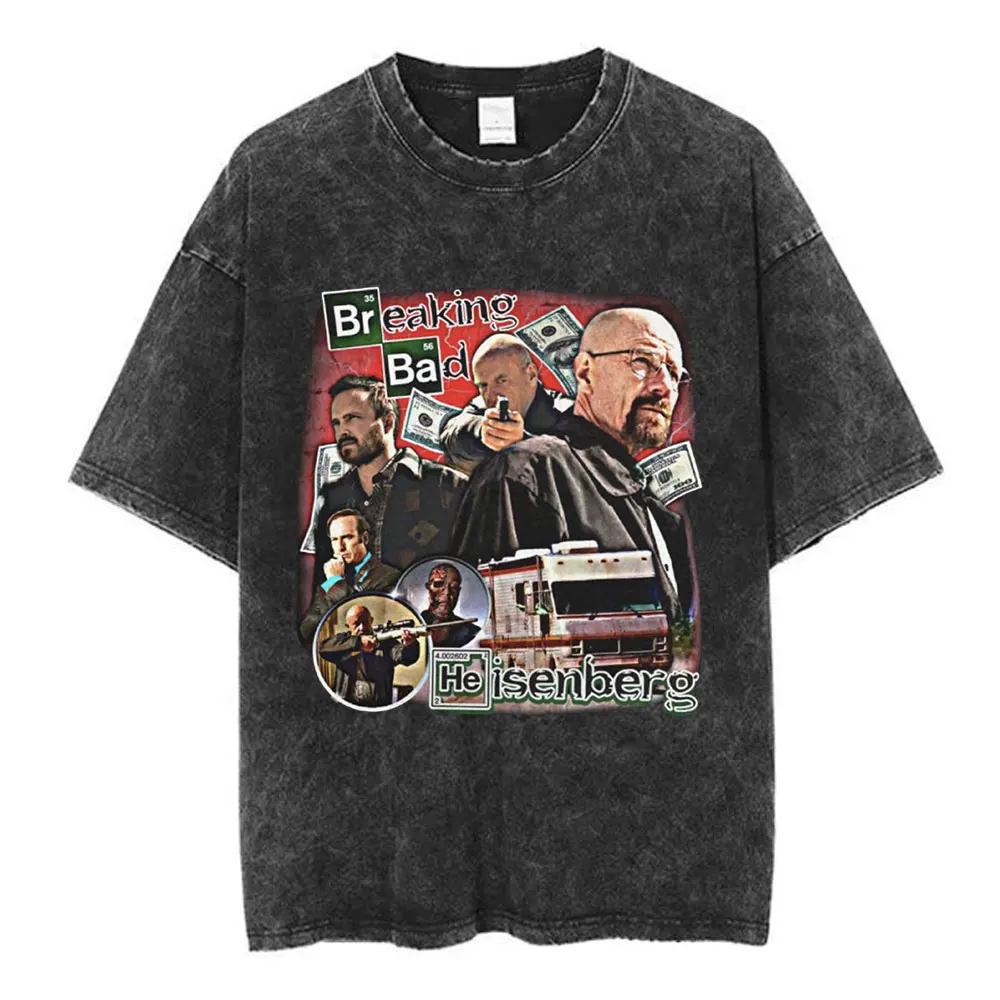 Breaking Bad Better Call Saul T Shirt y2k Washed Black Graphic Tee Mens Unisex