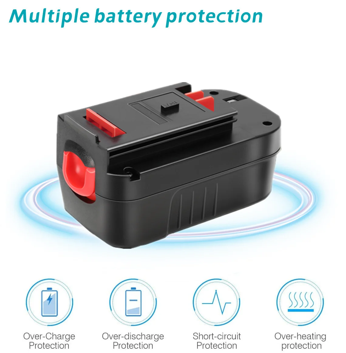 6.8Ah 18V A18 Battery Compatible with Black Decker HPB18-OPE 18-Volt Slide Pack  Battery