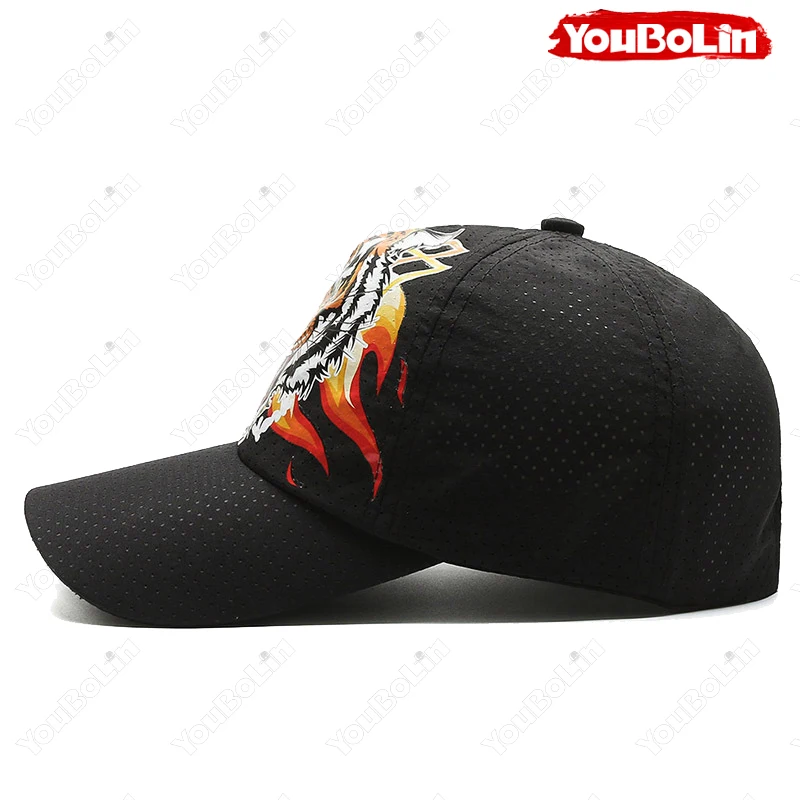 Tiger Print Baseball Cap Women Quick Dry Mesh Sun Hat Outdoor_voghion.com