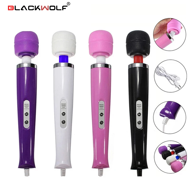 Black Wolf 10 Speed AV Vibrator Powerfull Magic Wand G-spot Stimulation Massager Clit Vibrators Sex Toys for Women Masturbation powerful clit sucker vibrator sex toys tongue vibrating nipple sucking blowjob clitoris stimulator etotic for women masturbator