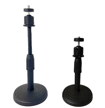 Monopiede allungabile con base rotonda da tavolo con supporto a clip Testa a sfera per telefoni cellulari Microfoni Supporti per blogger dal vivo Treppiede