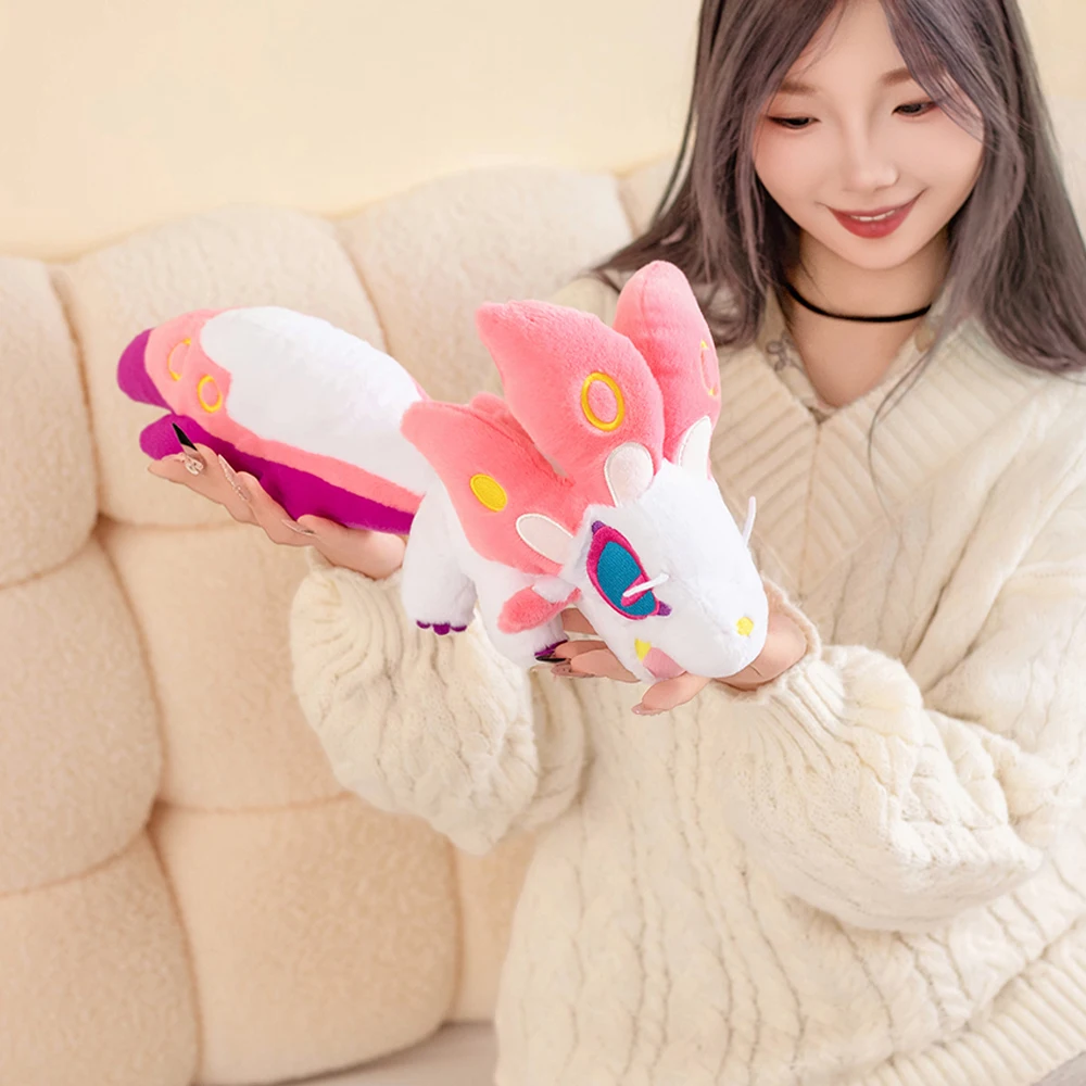 몬스터 헌터 미즈츠네 플러시 장난감 귀여운 핑크 버블 폭스 인형 부드러운 쿠션 애니메이션 게임 주변기기 어린이 생일 선물