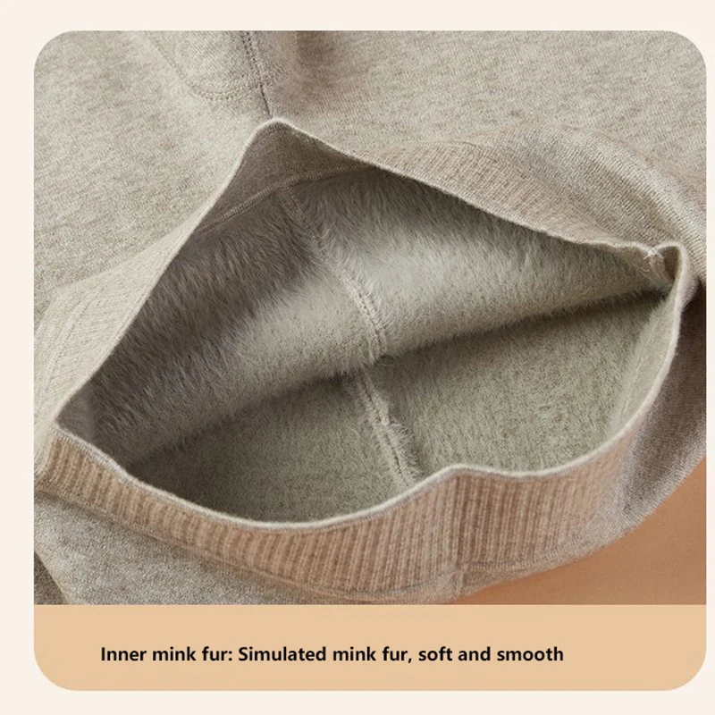 Men's warm pants, wool pants, cashmere pants, women's winter plush thickened, middle-aged and elderly underwear, thin autumn pan 6