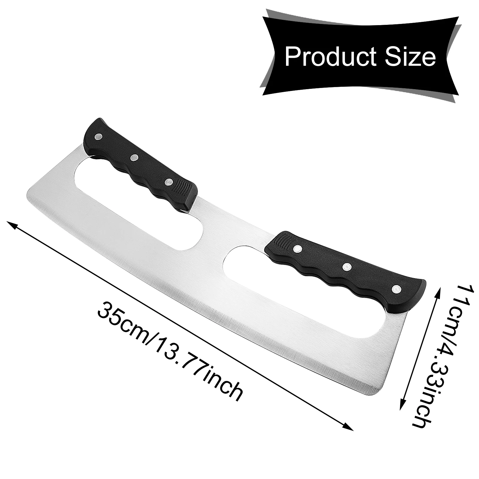Stainless Steel Pizza Cutter With Double Handle Pizza Divider Slicer Chopper Pastry Pasta Dough Tool For Kitchen Baking Cutting