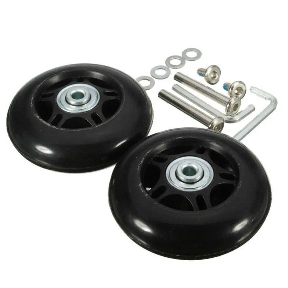 Durable Black Suitcase Replacement Wheels with Screw Kit