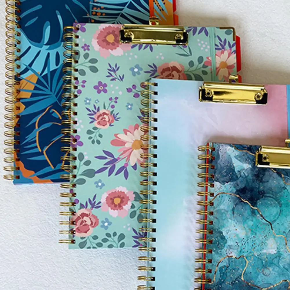 

Папка для бумаг с многоразовым блокнотом, водонепроницаемая папка для бумаг, яркая спиральная папка с указателем яркости для документов