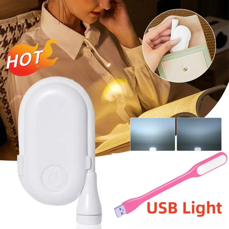 미니 LED 야간 조명 밝기 USB 충전식 클립온 공부 독서 램프, 여행 침실 기숙사 독서용 