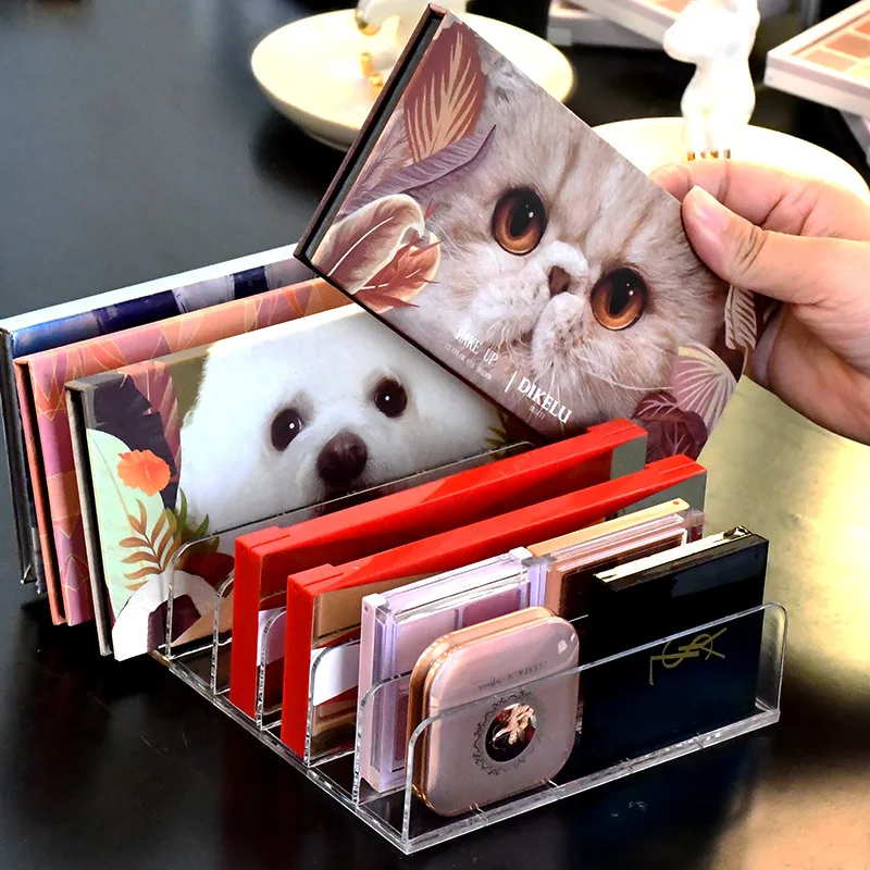 2pcs/1set Eyepowder Organizer Rack Eyeshadow Palette Storage Tray Makeup Tools Compartment Holder For Women Cosmetics Organizer 2