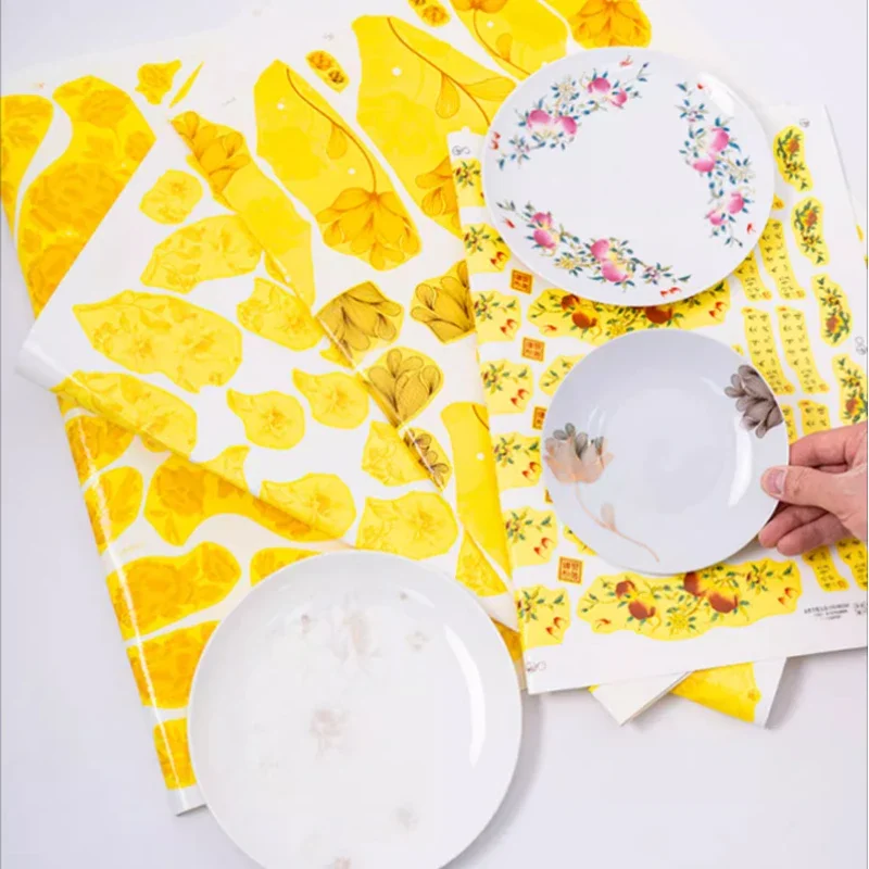 Medium Low Temperature Firing Ceramic Overglaze Colour Applique Paper DIY Pottery Handicrafts Decoration Baked Flowers Paper