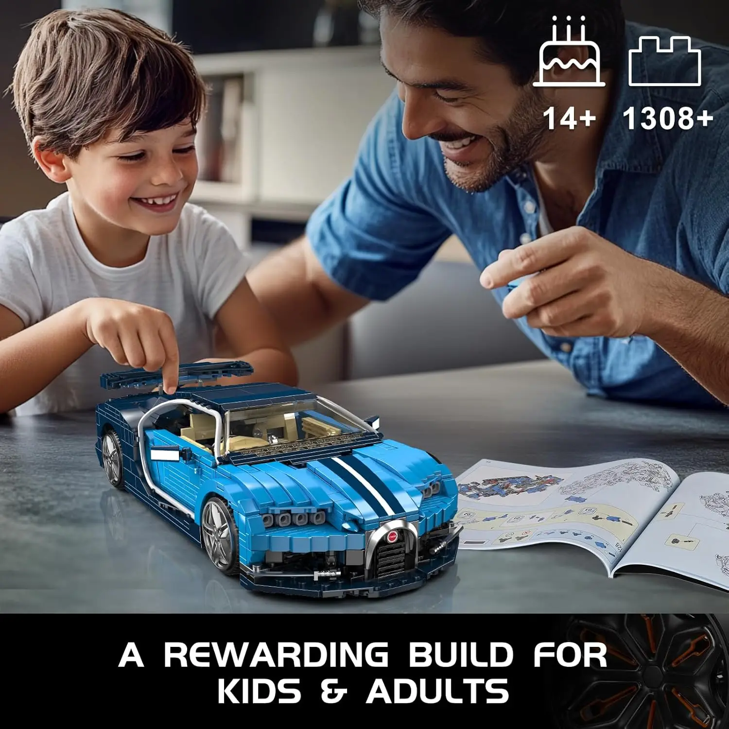 MOULD KING Technical Bugattier Building Blocks Hypercar Racing