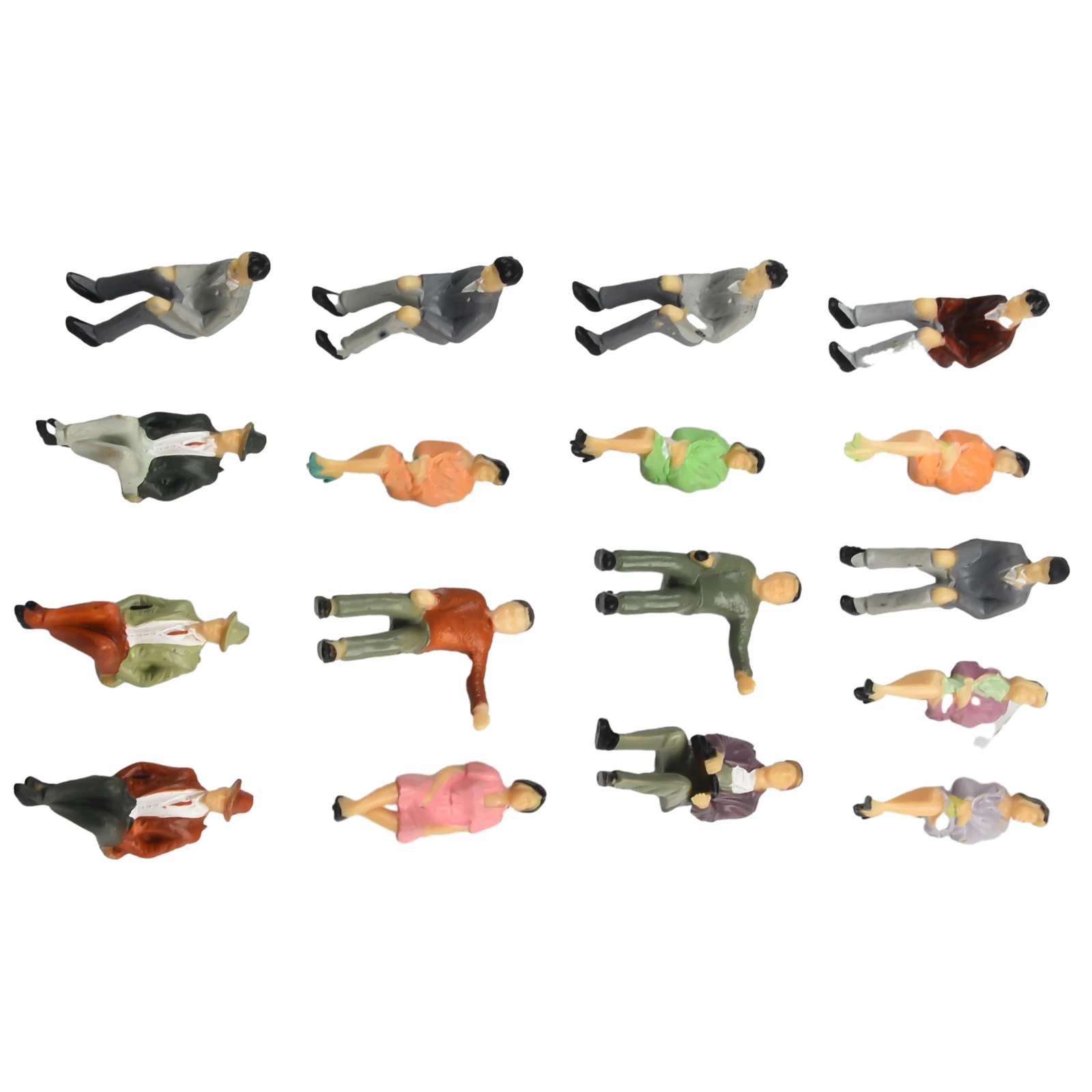 

48pcs Model Trains HO Scale 1:32 Standing People Figure Different Poses Plastic Painted Figures Desk Decoration Gift To Kids