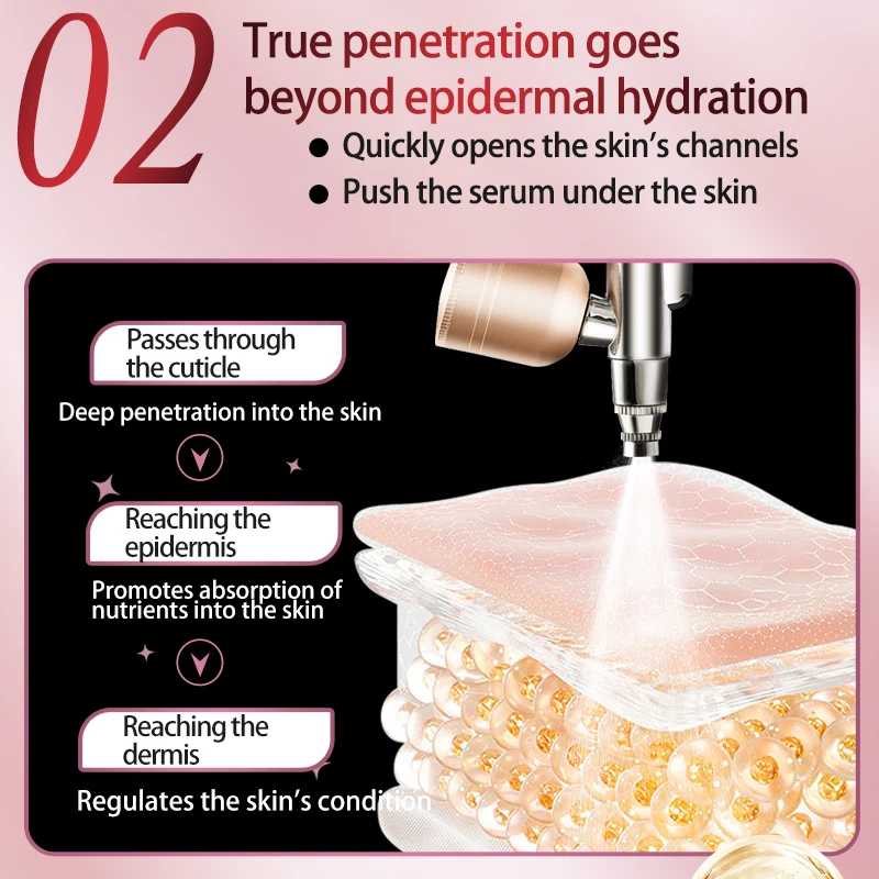 Oxygen injector home facial deep hydration handheld spray gun beauty instrument high-pressure nano-spray beauty salon with model