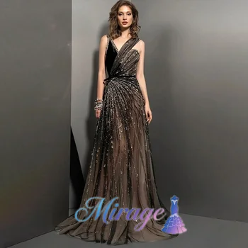 MIRAGE Elegante Abito a Pieghe Linea A per Occasioni Formali, Semplice Abito da Ballo, Abito da Sera in Tulle Lucido, Elegante Abito da Festa Personalizzato
