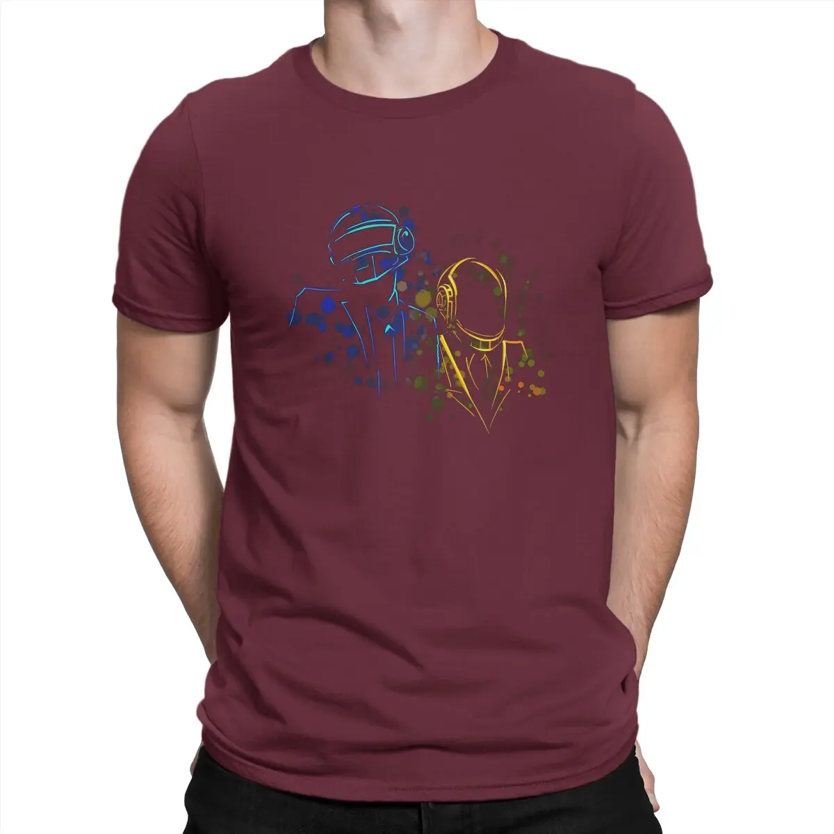 thumbnail image 1 of Camiseta Bangalter para hombre, de algodón, cuello redondo, banda de producción electrónica, manga corta, 1 of 7