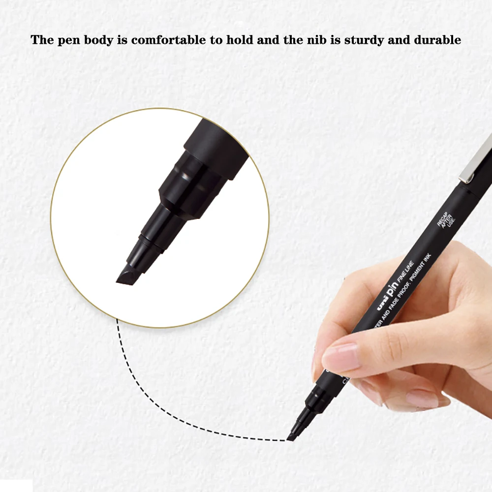 3/6/12pcs Japan Uni PIN-200 Hook Drawing Pens Multi Specification Black Needle Pen Manga Design Drawing Stationery Art Supplies 4