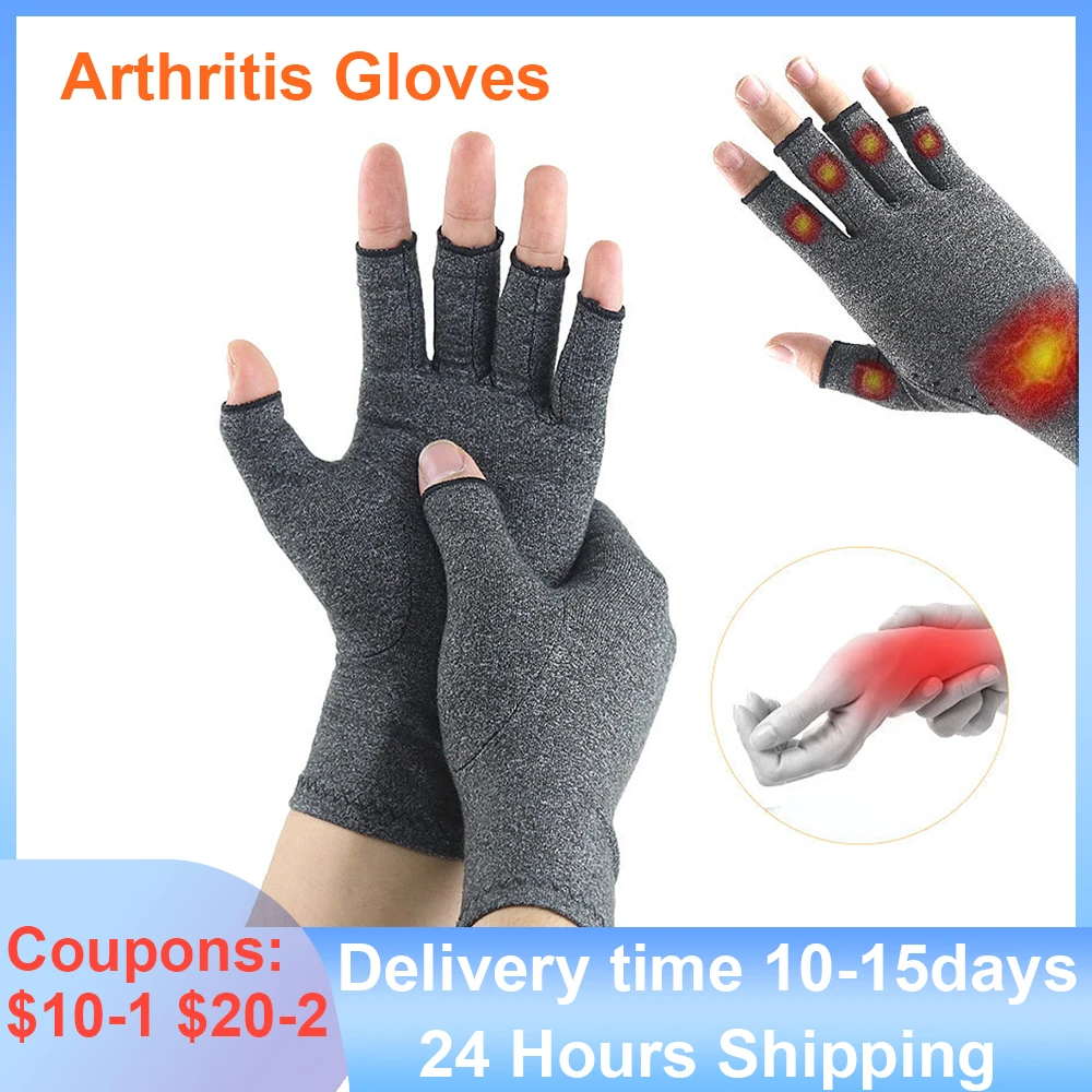 1 Pair Compression Arthritis Gloves Wrist Support Joint Pain Relief Hand Brace Women Men Therapy