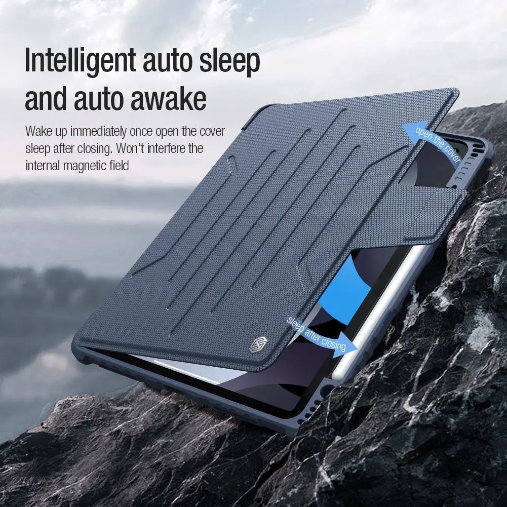 Nillkin Armadura para Carros Slide Câmera Magnética Flip Case de Couro para Ipad Pro 2023 2023 2023 ar 10.2 10.9 11 12.9 Lente Capa - Imagem 6