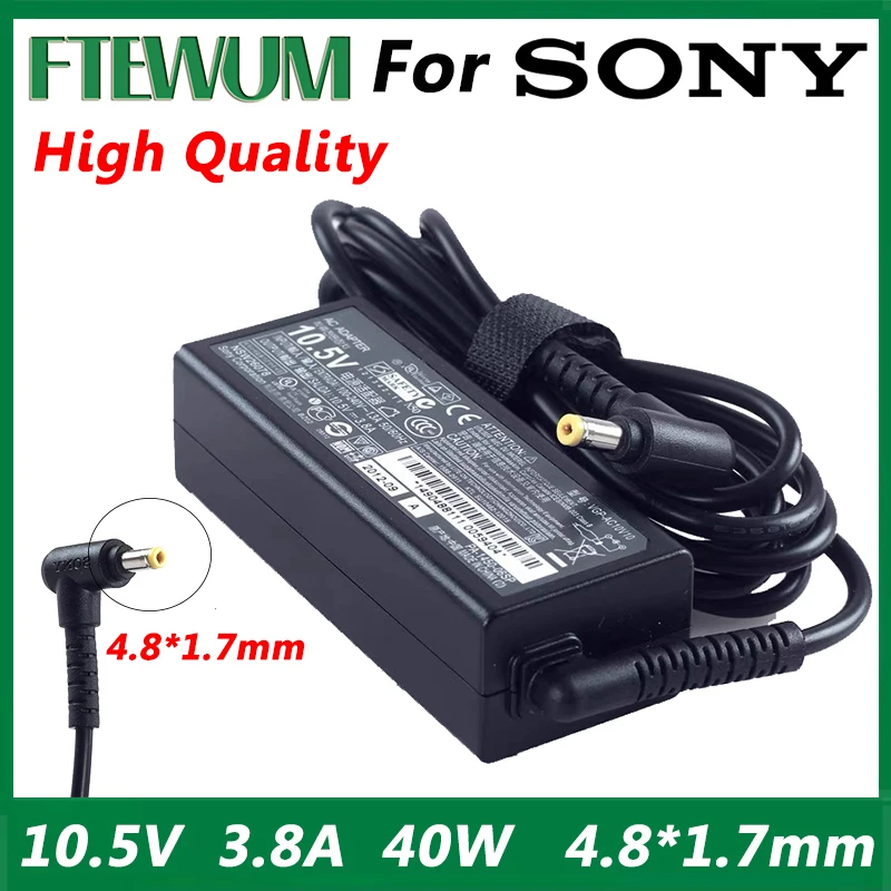 

10.5V 3.8A 40W 4.8*1.7MM Laptop Adapter Charger For Sony Vaio Pro 11 13 DUO11 DUO13 VGP-AC10V10 VGP-AC10V9 SVP132A1CM Power