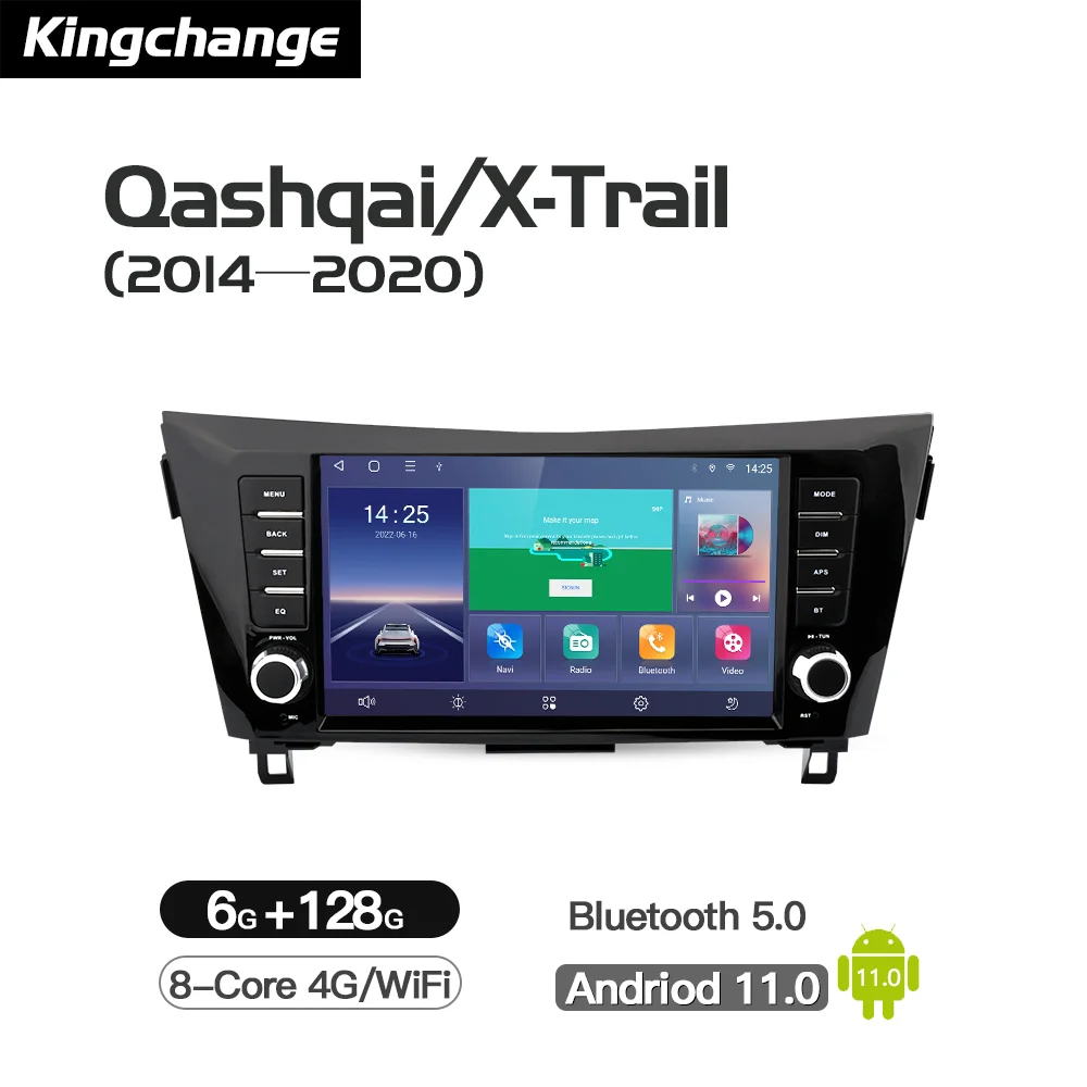 

Kingchange Android 11 9" Car Radio Multimedia Player For Nissan Qashqai J11 X-Trail Xtrail T32 Rogue Dualis 2013-2019 BT Carplay