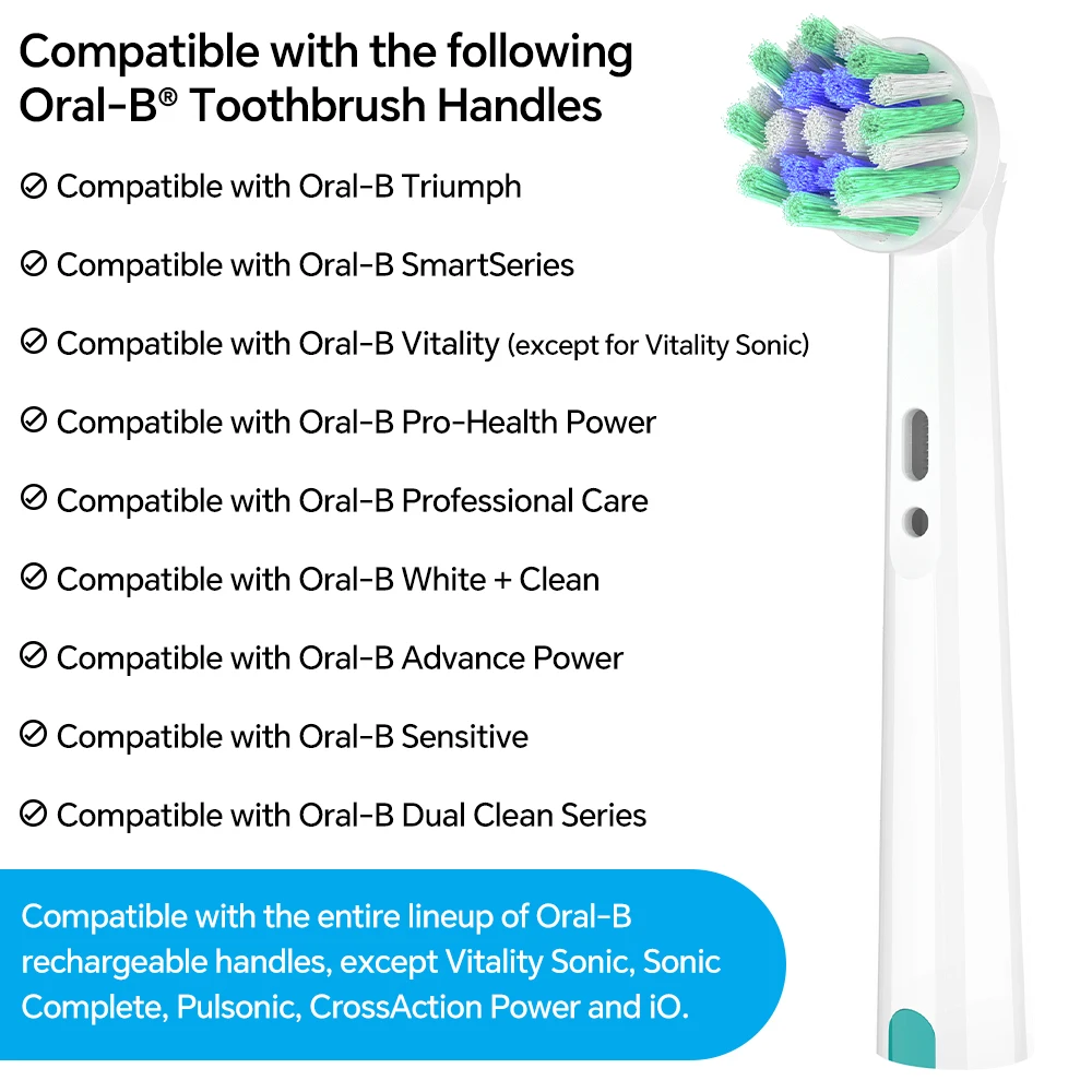 4/12/20 Pack Replacement Brush Heads Compatible with Oral B Electric Toothbrush, Professional  Toothbrushes Head for 1000, 2000