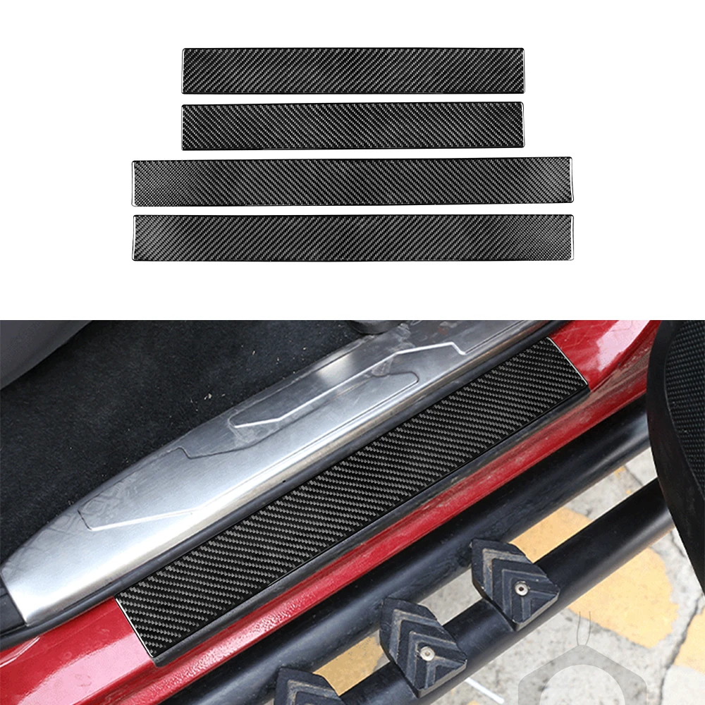 

for Toyota Tacoma 2015-2022 Car Interior Door Sill Scuff Plate Decorative Cover Trim Sticker Accessories Soft Carbon Fiber