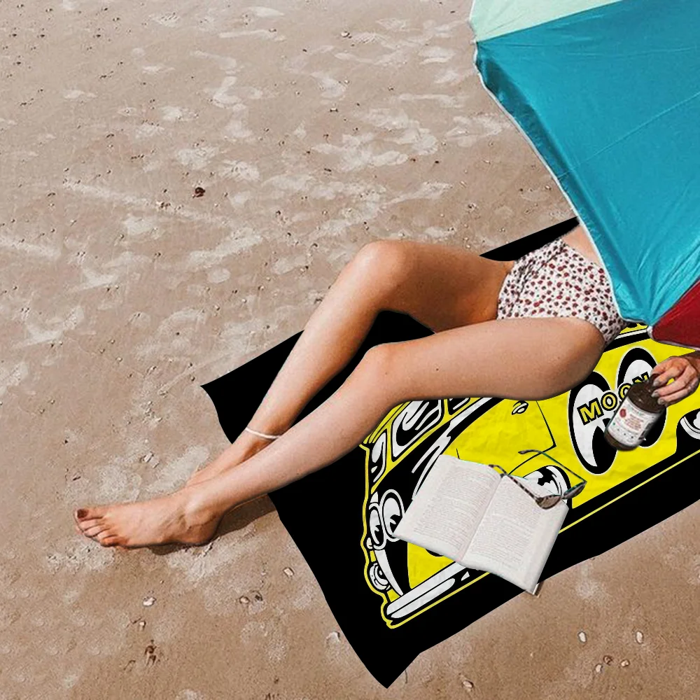 Mooneyes Print Microfiber Beach Towel Absorbent Quick dry Soft Yoga Swimming Resort Mountain Climbing