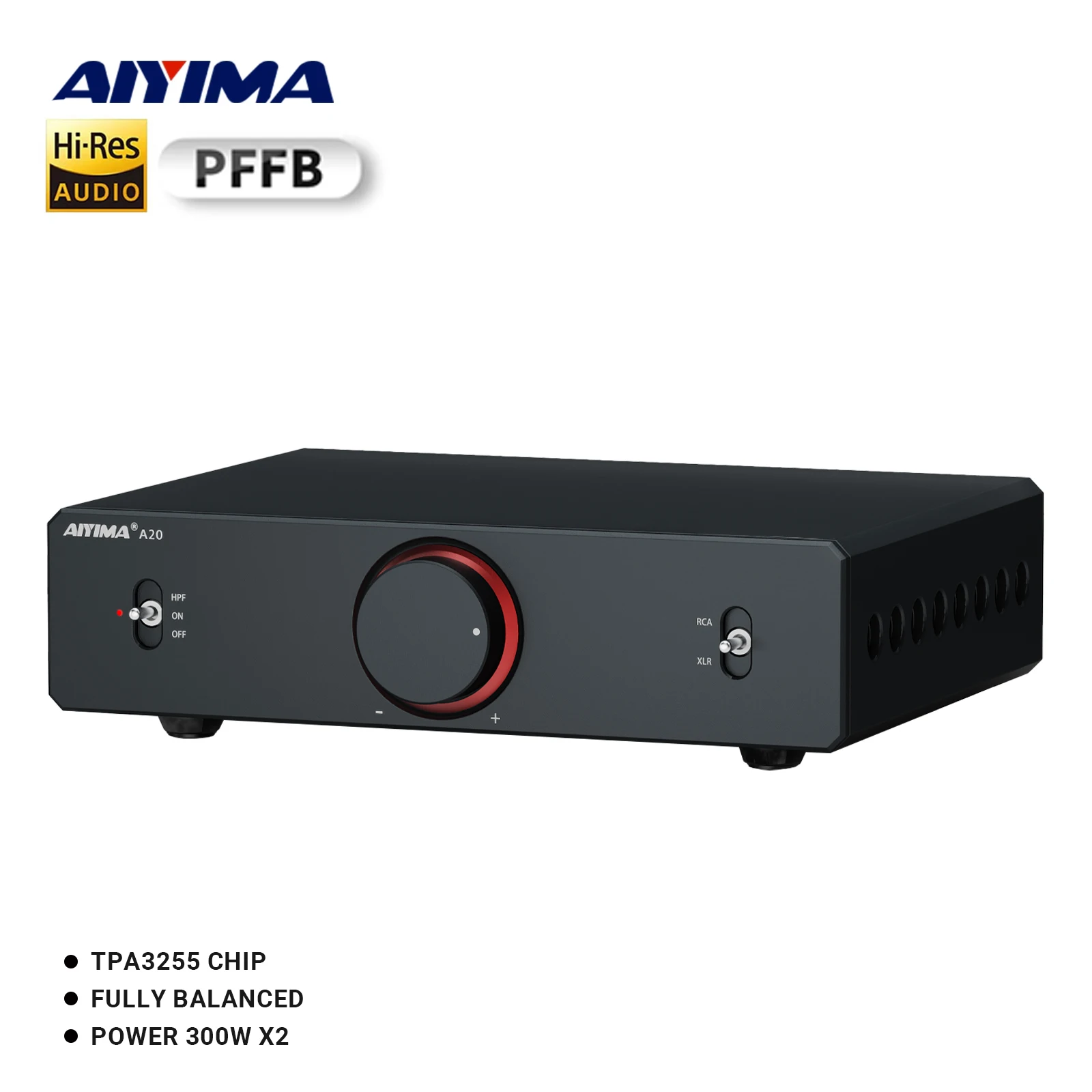 AIYIMA A20 PFFB パワーアンプ TPA3255 HiFi 300W×2 ステレオパワー