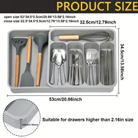 Kitchen Drawer Organizer for Utensils and Flatware, Non-Slip Cutlery  Tray with Expandable Design, Durable , Easy to Clean - Ide 2