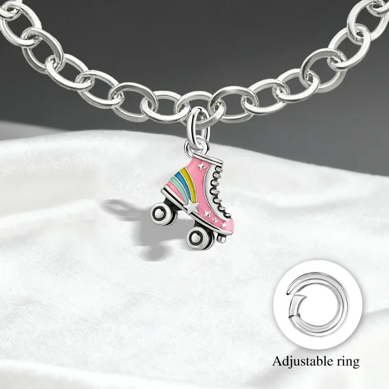 Verstellbare 925 Sterling Silber Vintage Anhänger Lippenstift Charms Perlen Passend für Original Armband Armreif Halskette DIY Schmuck – Detail 23