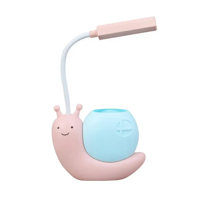북유럽 귀여운 달팽이 책상 램프, USB 충전 펜꽂이 램프, 어린이 LED 야간 조명, 펜 정리함 테이블 조명 독서 램프, 3 개